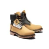 Premium 6-Inch Leather and Fabric Boots „Weizen-Nubuk mit Schwarz“