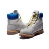 Premium 6-Inch Waterproof Boot „Grau mit blauem Kragen“