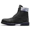 Premium 6-Inch Waterproof Boot „Schwarzes Nubukleder mit grauem Camo-Kragen“
