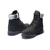 Premium 6-Inch Waterproof Boot „Schwarzes Nubukleder mit grauem Camo-Kragen“