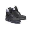 Premium 6-Inch Waterproof Boot „Schwarzes Nubukleder mit grauem Camo-Kragen“