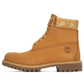 Premium 6-Inch Waterproof Boot „Wheat and Logo Print“