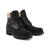 Premium Waterproof Boot mit breiter Passform, wasserdicht „Schwarzes Nubukleder mit Rosa“