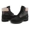 Premium Waterproof Boot mit breiter Passform, wasserdicht „Schwarzes Nubukleder mit Rosa“