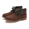 Roll-Top-Mid-Top-Stiefel „Braun-Grün-Camouflage-Print“