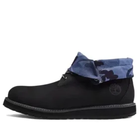 Roll Top Stiefel Basic „Schwarz Blue Camouflage“
