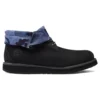 Roll Top Stiefel Basic „Schwarz Blue Camouflage“