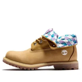 Roll Top Stiefel Basic „Weizenrosa mit Karomuster“