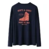 Schuh-Logo-Langarm-T-Shirt „Navy Pink“