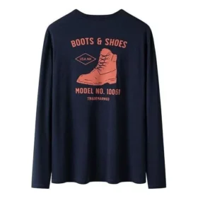 Schuh-Logo-Langarm-T-Shirt „Navy Pink“