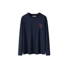 Schuh-Logo-Langarm-T-Shirt „Navy Pink“