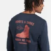 Schuh-Logo-Langarm-T-Shirt „Navy Pink“