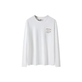 Shoe Logo Langarm-T-Shirt „Weiß Gelb“