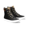 SKyla Bay 6-Inch Boot „Schwarzes Nubukleder mit Gepardenkragen“