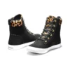 SKyla Bay 6-Inch Boot „Schwarzes Nubukleder mit Gepardenkragen“