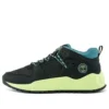 Solar Wave Mixed-Media-Sneaker „Schwarzes Nubuk mit Limette“