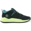 Solar Wave Mixed-Media-Sneaker „Schwarzes Nubuk mit Limette“