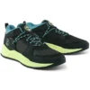 Solar Wave Mixed-Media-Sneaker „Schwarzes Nubuk mit Limette“