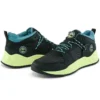 Solar Wave Mixed-Media-Sneaker „Schwarzes Nubuk mit Limette“