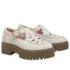 Stone Street Plateau-Schnallenstiefel „Beige Natural Nubuck“