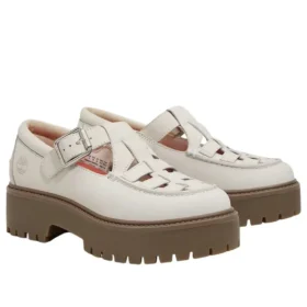 Stone Street Plateau-Schnallenstiefel „Beige Natural Nubuck“