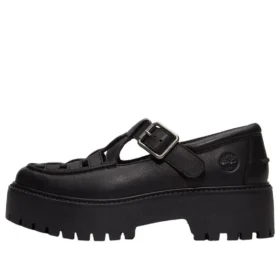 Stone Street Plateau-Stiefel mit Schnalle „Schwarz Full Grain“