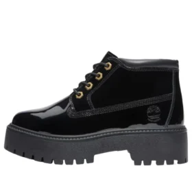 Stone Street Waterproof Platform Stiefel „Schwarz Patent Leather“