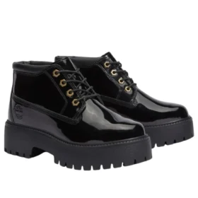 Stone Street Waterproof Platform Stiefel „Schwarz Patent Leather“