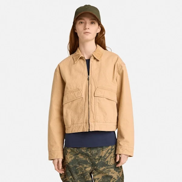 Strafford-Jacke aus gewaschenem Canvas für Damen Strafford-Jacke aus gewaschenem Canvas für Damen