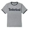 Timberland Colorblock Kragen Logo-Print Kurzarm Grau