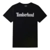 Timberland Freizeit-Shirt mit Rundhalsausschnitt und Aufdruck, kurzärmelig, Schwarz