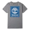 Timberland Freizeit-T-Shirt mit Rundhalsausschnitt und Aufdruck, kurzärmelig, grau