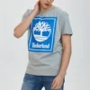 Timberland Freizeit-T-Shirt mit Rundhalsausschnitt und Aufdruck, kurzärmelig, grau