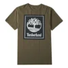 Timberland Freizeit-T-Shirt mit Rundhalsausschnitt und Aufdruck, kurzärmelig, grün