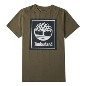 Timberland Freizeit-T-Shirt mit Rundhalsausschnitt und Aufdruck, kurzärmelig, grün
