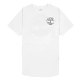 Timberland Freizeit-T-Shirt mit Rundhalsausschnitt und Aufdruck, kurzärmelig, weiß