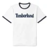 Timberland Freizeit-T-Shirt mit Rundhalsausschnitt und Aufdruck, kurzärmelig, weiß