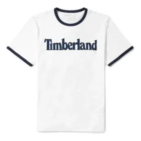 Timberland Freizeit-T-Shirt mit Rundhalsausschnitt und Aufdruck, kurzärmelig, weiß