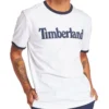 Timberland Freizeit-T-Shirt mit Rundhalsausschnitt und Aufdruck, kurzärmelig, weiß