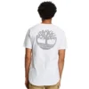 Timberland Freizeit-T-Shirt mit Rundhalsausschnitt und Aufdruck, kurzärmelig, weiß