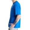 Timberland Gelb gemustertes Cargo-Shirt mit Rundhalsausschnitt und Shorts, Blau
