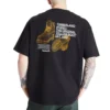 Timberland Gelb gemustertes Cargo-Shirt mit Rundhalsausschnitt und Shorts, Schwarz