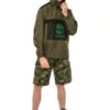 Timberland Kontrastfarbene Kapuzenjacke mit Taschen, grün