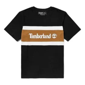 Timberland Kontrastfarbene Nähte Color Block Shorts mit Kurzarm Schwarz