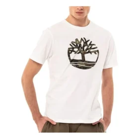 Timberland Kurzarm-Shirt mit Brustlogo-Aufdruck, Weiß
