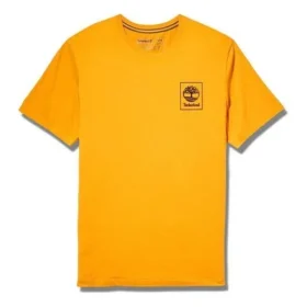 Timberland Kurzarm-Shirt mit Rückenmuster, orange
