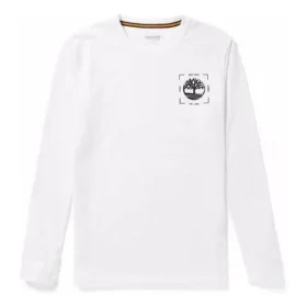Timberland Logo-Aufdruck Rundhalsausschnitt Langarm Weiß