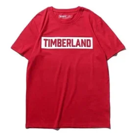 Timberland Logo-Print Casual Kurzarm Rot