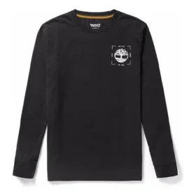 Timberland Logo-Print Rundhalsausschnitt Langarm Schwarz