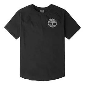 Timberland Rundhals-T-Shirt mit Aufdruck, kurzärmelig, Schwarz